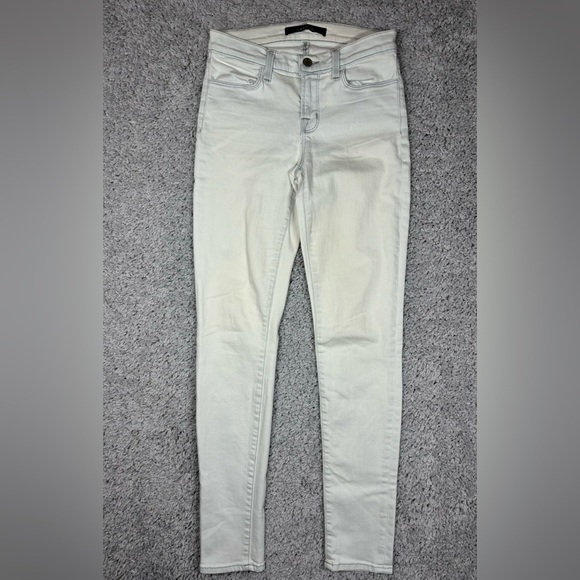 J Brand Jeans Womens 26 Skinny Stretch Frostbite White Classic Concert Party - Picture 1 of 4